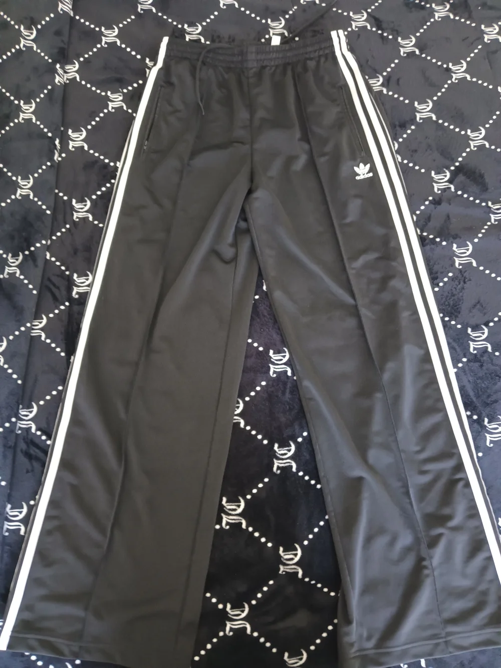Adidas Black Three-Stripe Track Pants - Picture 1 of 4